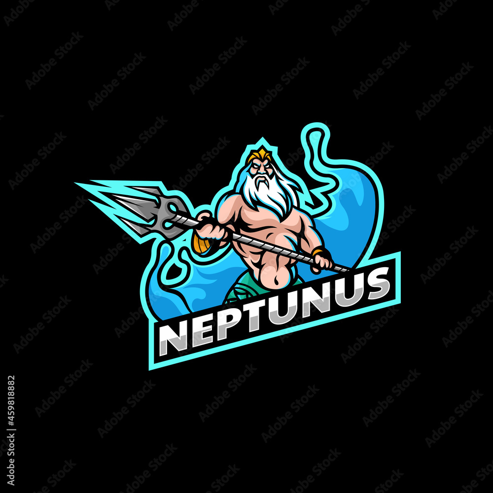 Vector Logo Illustration Neptunus E Sport and Sport Style.