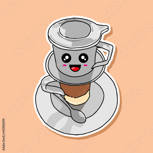 vietnamese coffee cartoon design