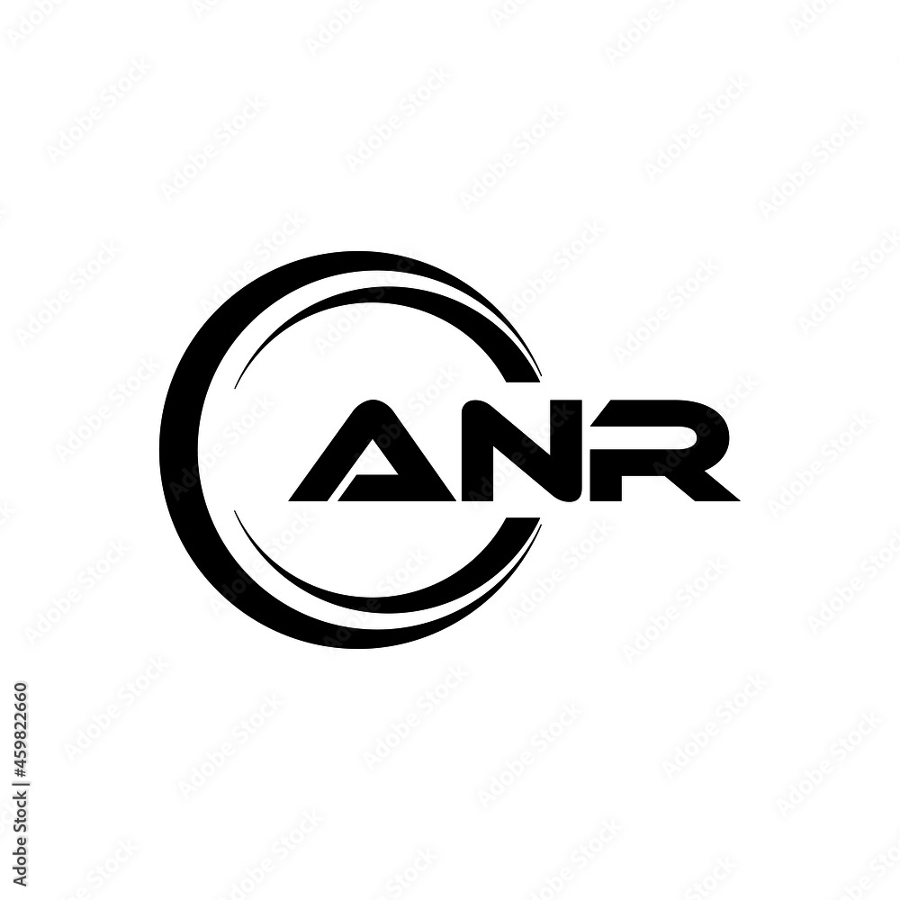 Anr Letter Logo Design With White Background In Illustrator Vector