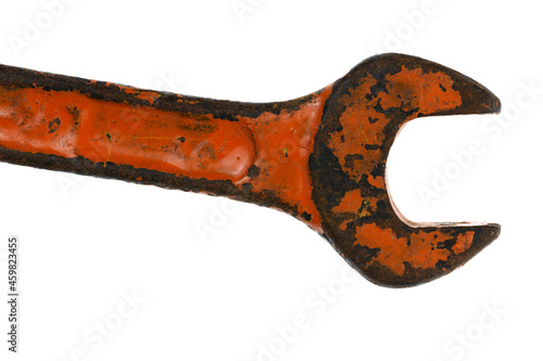 Old wrenches on a white background