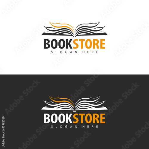 Logo template. Bookstore logo design. 
