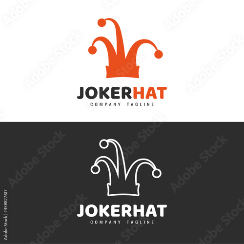 Logo template. Joker hat logo design.   