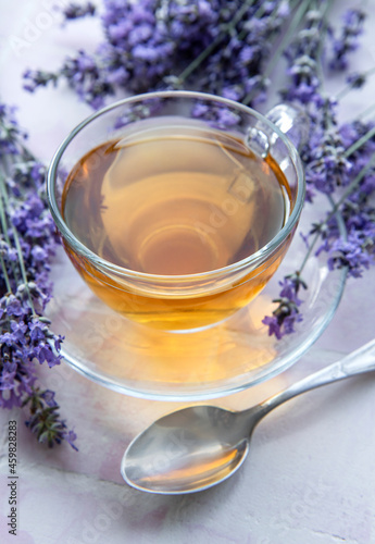 Cup of lavender tea