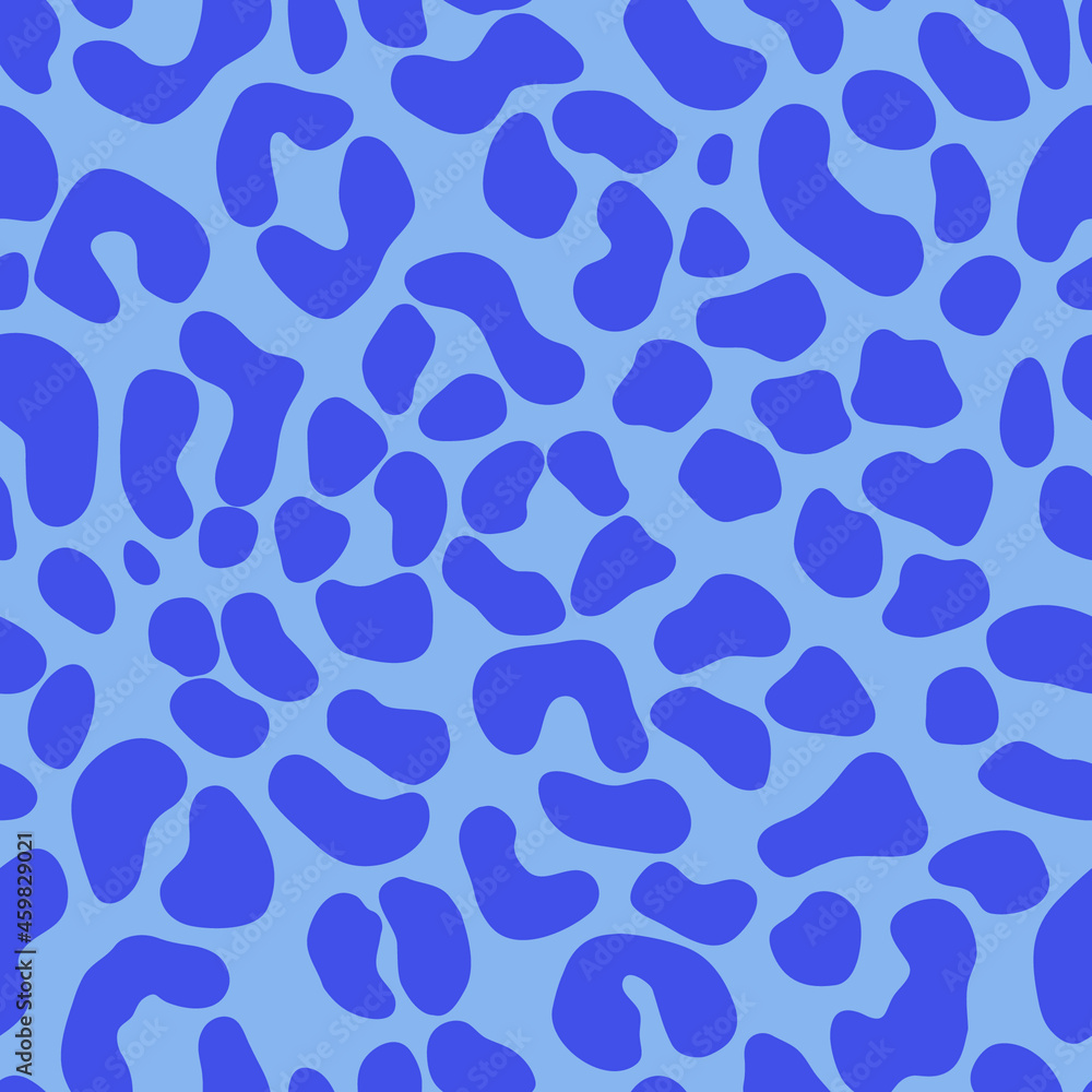 Obraz premium Blue leopard print, seamless pattern, eps 8