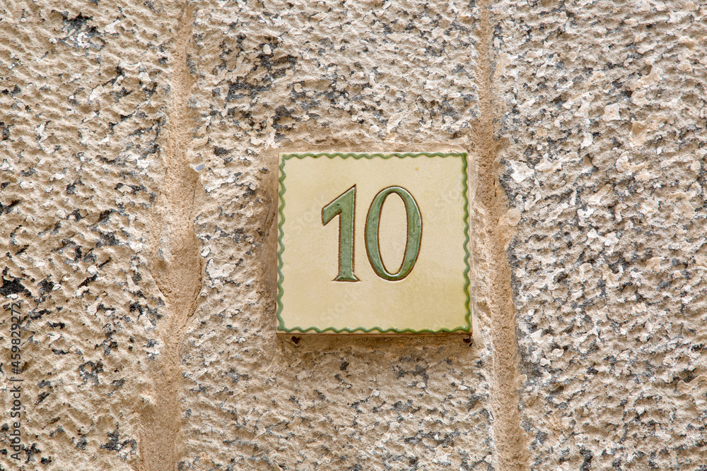 Number Ten Door Sign Number Ten Door Sign