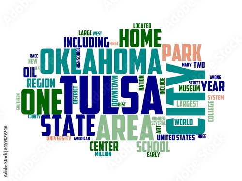 tulsa wordcloud concept, wordart, tulsa,city,oklahoma,town