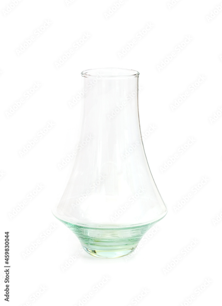 Elegant glass flower vase isolated on a white background Elegant glass flower vase isolated on a white background