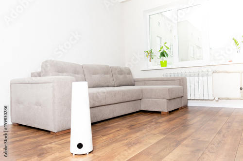 Tableau sur toile modern living room with sofa and humidifier