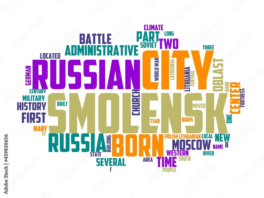 Fototapeta premium smolensk wordcloud concept, wordart,