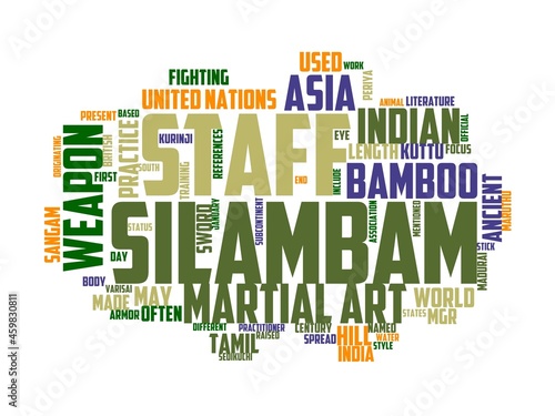 silambam wordcloud concept, wordart, photo