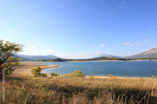 beautiful  large reservoir called perucko jezero  close to Cetina and the town Sinj  Croatia  Europe  
