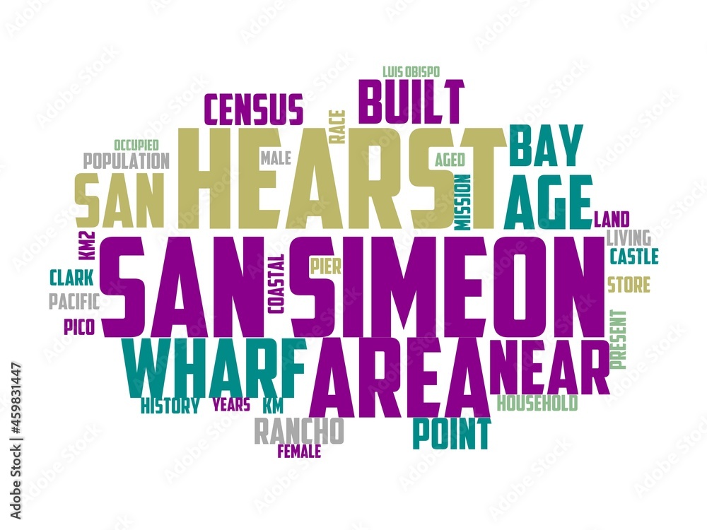san simeon wordcloud concept, wordart, san simeon wordcloud concept, wordart,