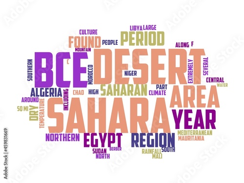 saharan wordcloud concept, wordart,