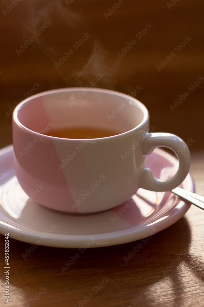 cup of hot green tea on the table cup of hot green tea on the table