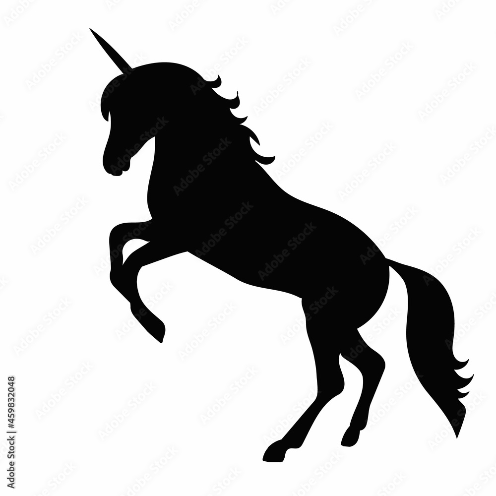 Fototapeta premium black silhouette of a unicorn, vector