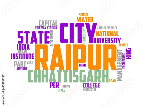 raipur wordcloud concept, wordart,
