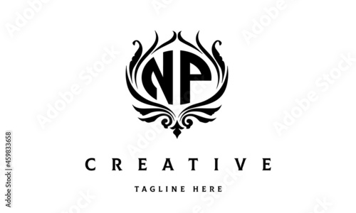 NP circle luxury latter logo vector