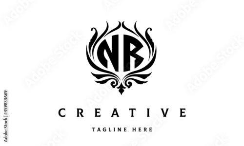 NR circle luxury latter logo vector