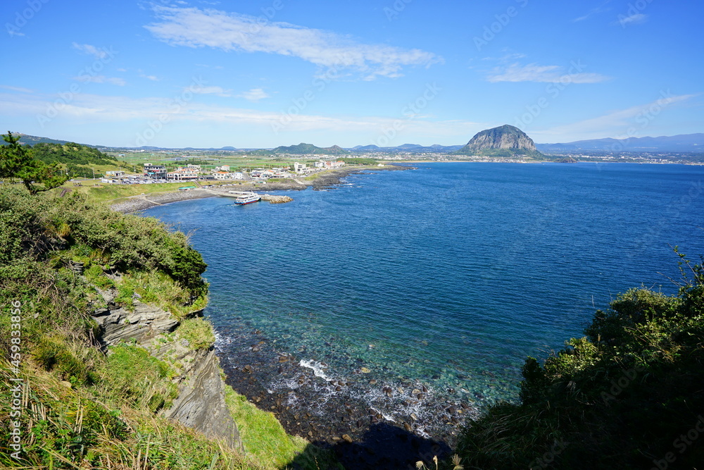 view of the sea from the mountain