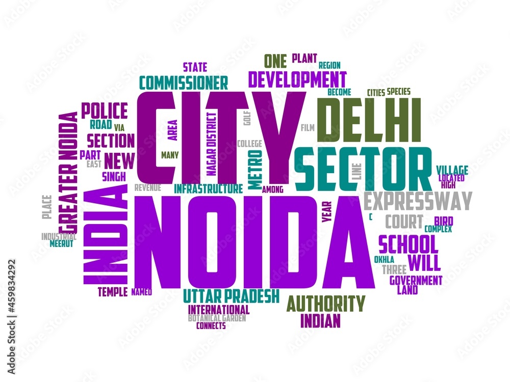 noida wordcloud concept, wordart, city,india,asia,view noida wordcloud concept, wordart, city,india,asia,view