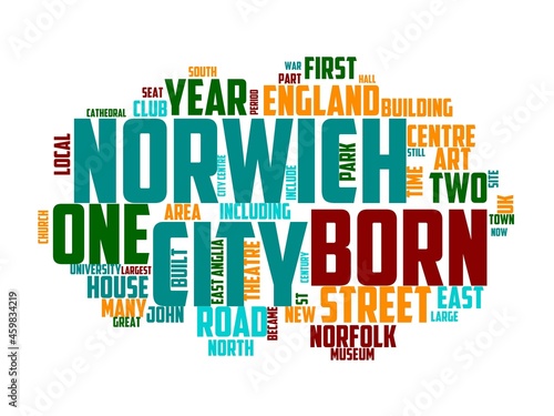 norwich wordcloud concept, wordart, norwich,city,england,travel