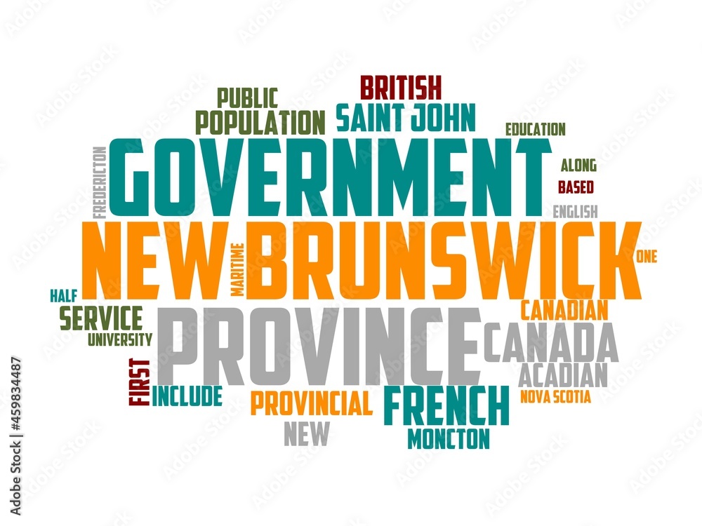 Fototapeta premium new brunswick wordcloud concept, wordart, canada,new,brunswick,travel