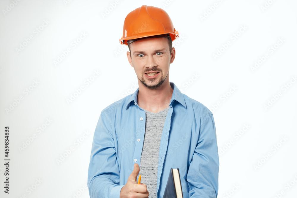 worker orange helmet engineer safety isolated background worker orange helmet engineer safety isolated background