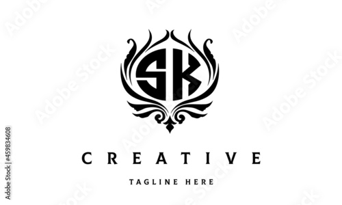 SK circle luxury latter logo vector