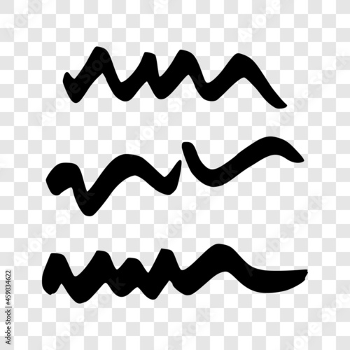 Black wavy grunge brush strokes