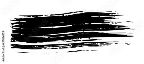 Black brush stroke on white background