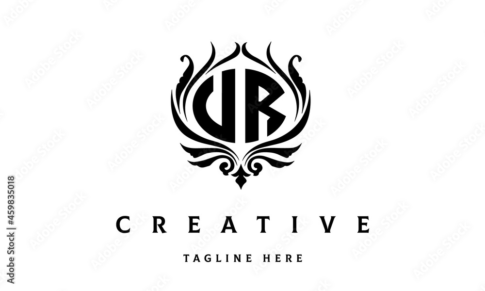 UR circle luxury latter logo vector UR circle luxury latter logo vector