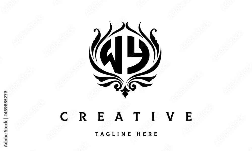 WY circle luxury latter logo vector WY circle luxury latter logo vector