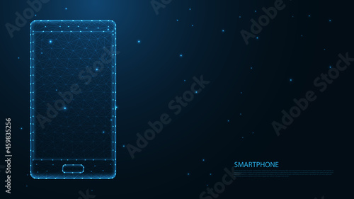 smartphone mobile line connection. Low poly wireframe design. Abstract geometric background. vector illustration.