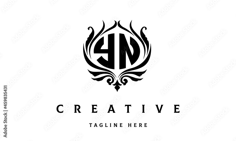 YN circle luxury latter logo vector YN circle luxury latter logo vector