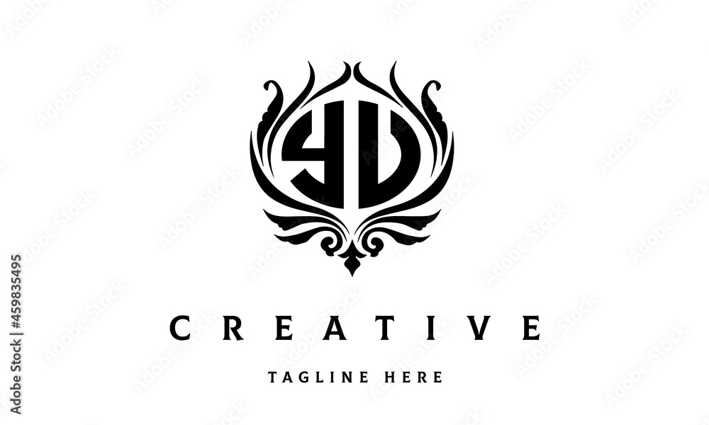 YU circle luxury latter logo vector YU circle luxury latter logo vector