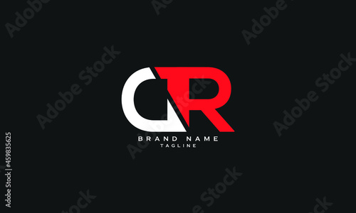 CR, GR, Abstract initial monogram letter alphabet logo design
