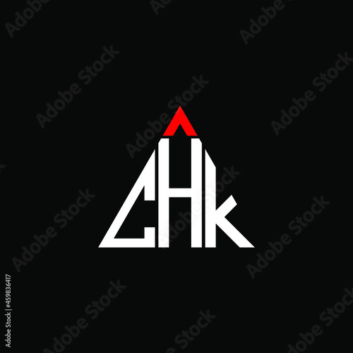 CHK letter logo creative design. CHK unique design
 photo