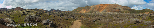 Colorful rocks on Laugar-loop trail in Landmannalaugar, Iceland, Europe 