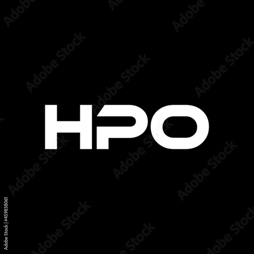 HPO letter logo design with black background in illustrator, vector logo modern alphabet font overlap style. calligraphy designs for logo, Poster, Invitation, etc. photo