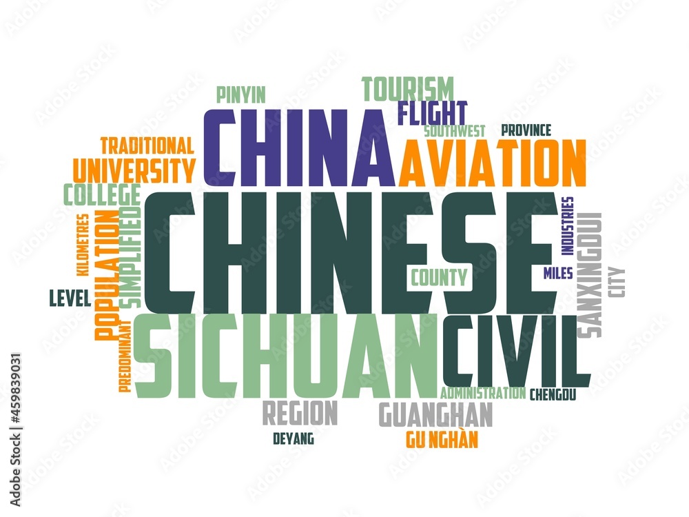 Fototapeta premium guanghan wordcloud concept, wordart, sanxingdui,architecture,archeology,china
