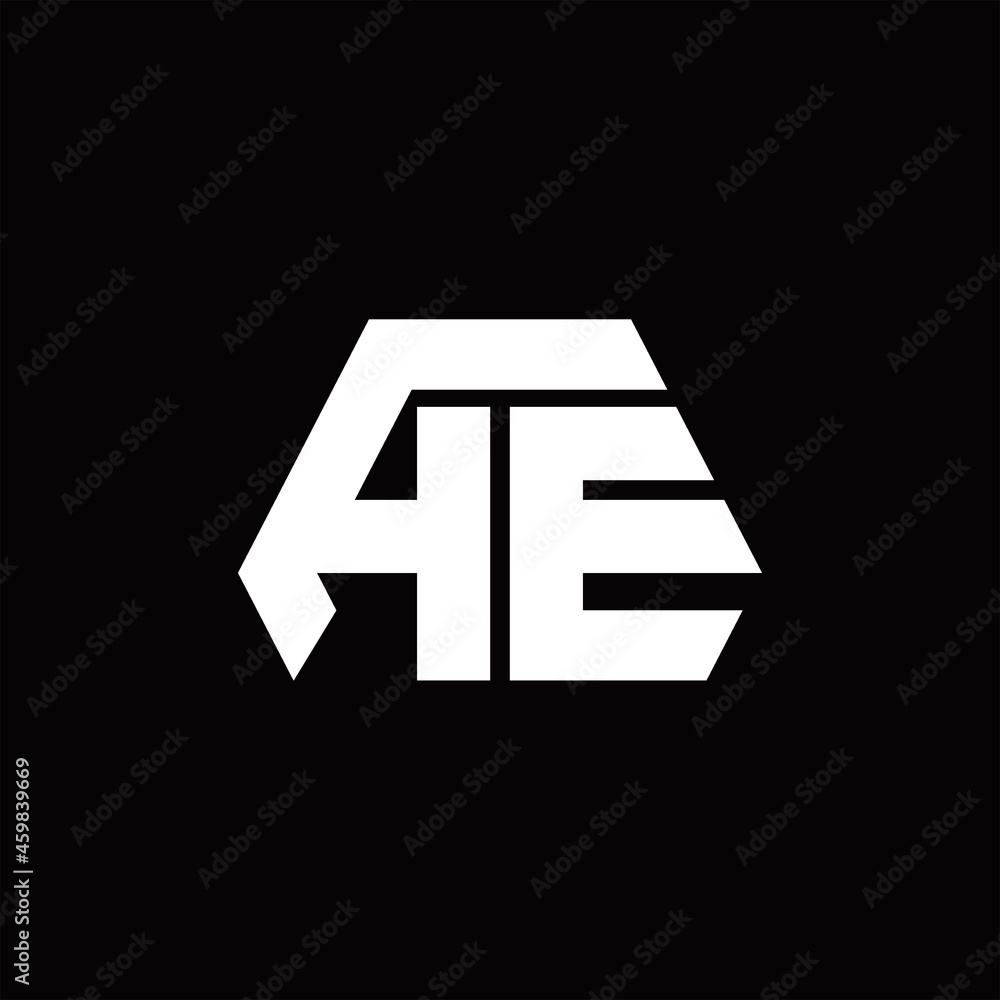 AE Logo monogram with octagon shape style design template