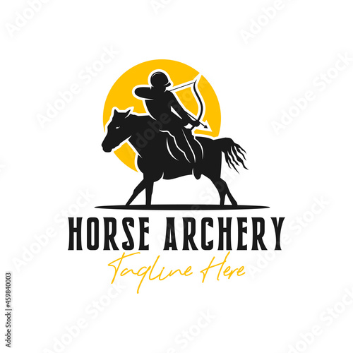 horse archer inspiration illustration logo design