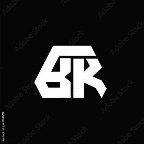 BK Logo monogram with octagon shape style design template