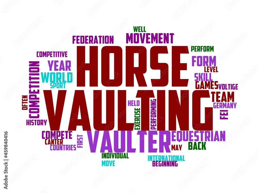 Ταπετσαρία equestrian vaulting wordcloud concept, wordart, competition,vaulting,horse,sport