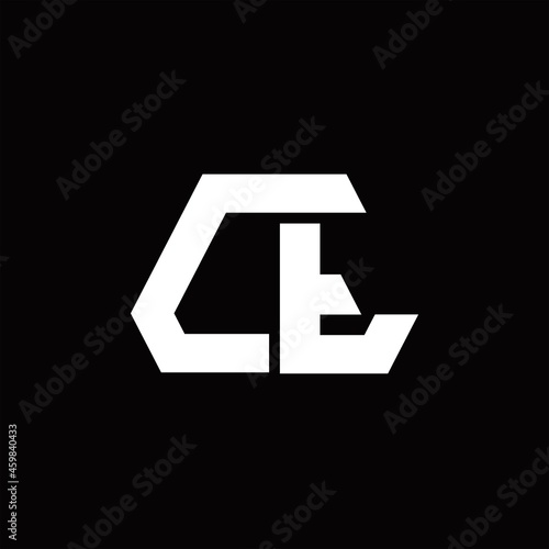 CT Logo monogram with octagon shape style design template