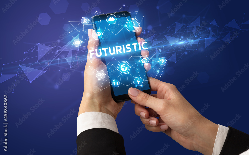 Hand using smartphone with technology concept Hand using smartphone with technology concept