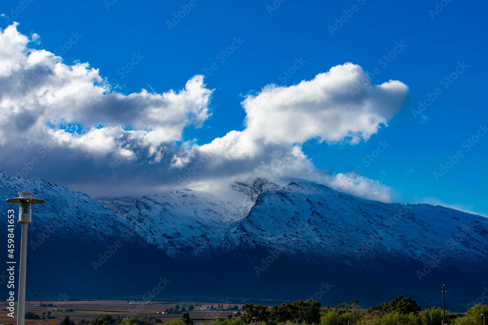 Snow in the Western Cape Mountains, South Africa