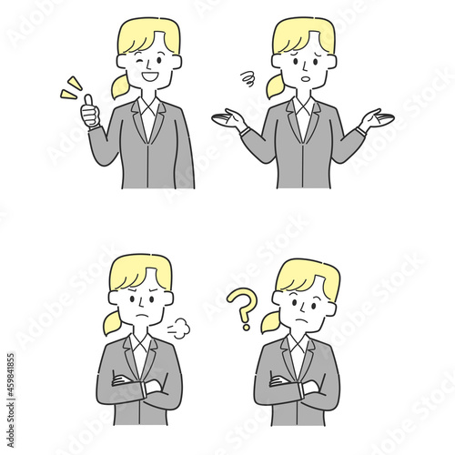 いろんな表情のビジネスマンのイラストセット