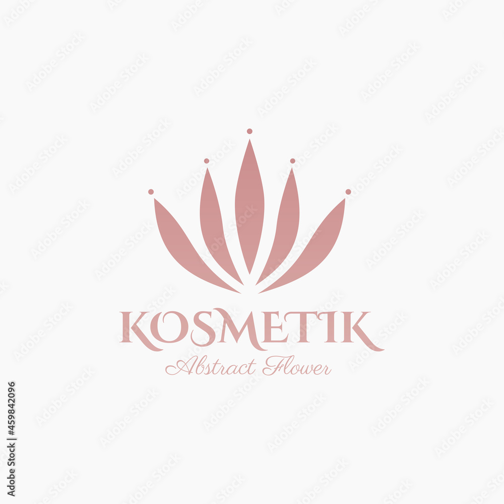 Cosmetic logo design. Illustration vector graphic of Abstract Lotus Flower, for Spa, Yoga, Salon Business, Beauty Product Label, Skin Care logo design