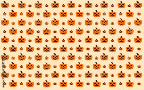 halloween day background design with pumpkin ghost pattern for cover.